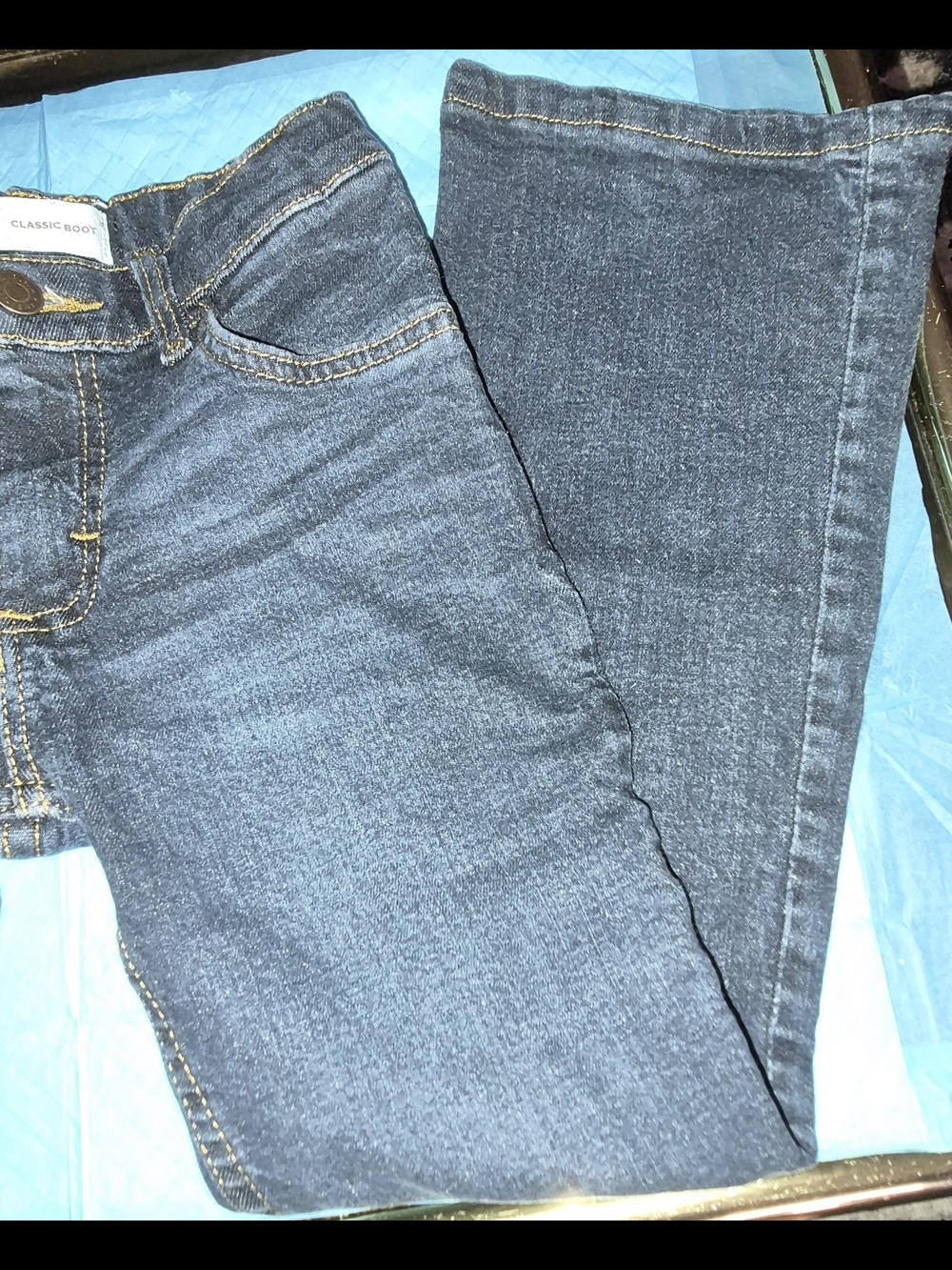 Girls Dark Blue Denim Jeans - Picture 3 of 8